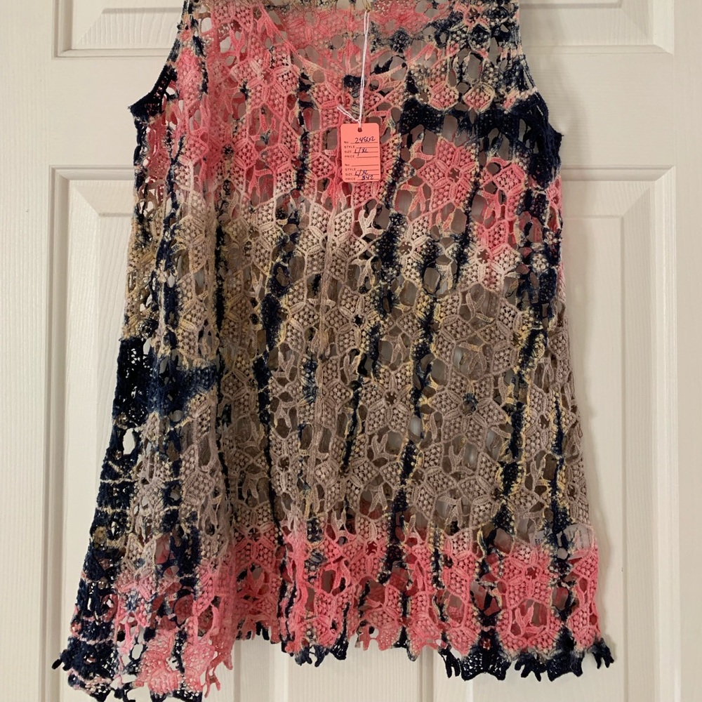 Vocal Crocheted Tye Died Tank Top L/XL New